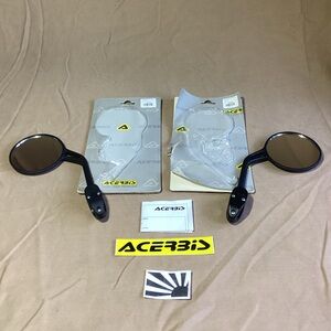 Acerbis Black Motorcycle Universal Rear View Mirrors Left + Right